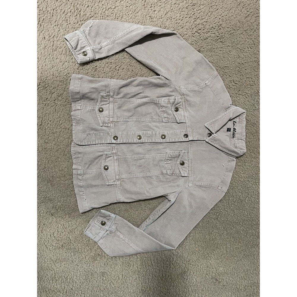 Vintage LA Blues Woman's Size M Denim Corddiron Gray Studded Jacket 90s Y2K Glam